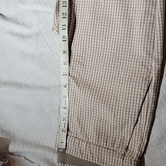 Nicole Miller New York Beige White Checkered Slim Fit Ankle Pants Size 2 Mint Co - Picture 4 of 7